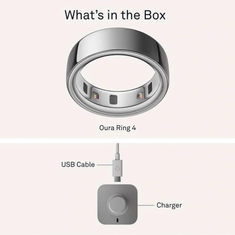 Oura Gen 4 Silver Smart Ring - Picture 6 of 7